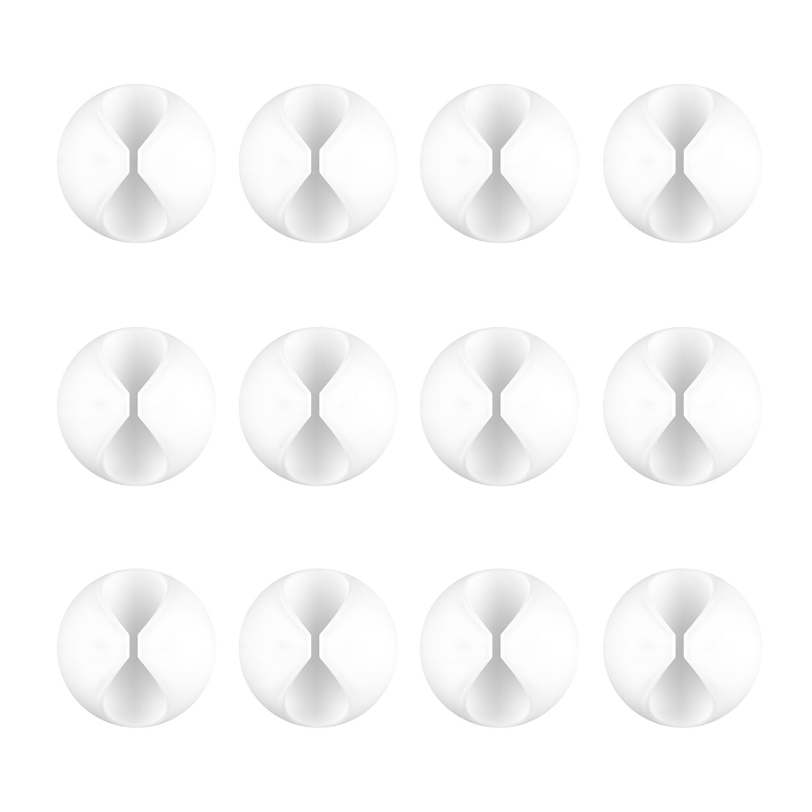 12 Pack Cable Clips, Znben Wire Organizer Holder Adhesive Cord Management Charger Wire Holder Clips For Desk, Home, Office, Car, Cubicle, Nightstand White