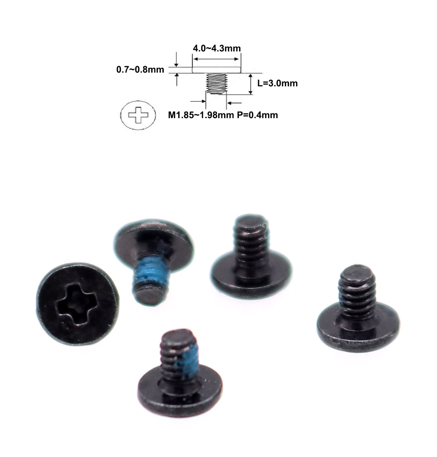 Deal4Go 20-Pack M2 X 3 Mm Phillips Flat Head Screw Fastener W/Nickel Plated Replacement For Laptop Pc M.2 Ssd Heatsink Wifi Card