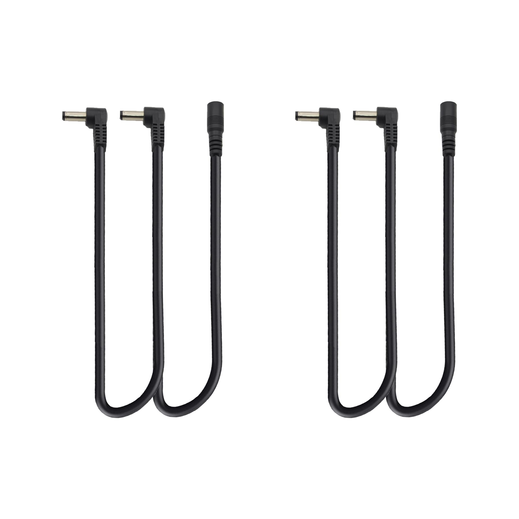 1 To 2 Way Daisy Chain Cable Guitar Effect Pedal Power Supply Splitter Cable Adapter Power Cable Black 2Pcs