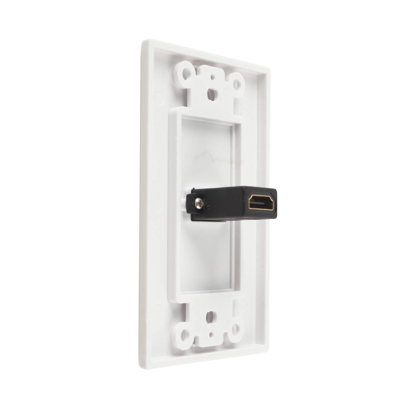 Teninyu Single Hdmi Wall Plate (1 Port)   4K Uhd, Arc, And Ethernet Pass Thru Support (1 Gang) White   For 1 Hdmi (1 Port)