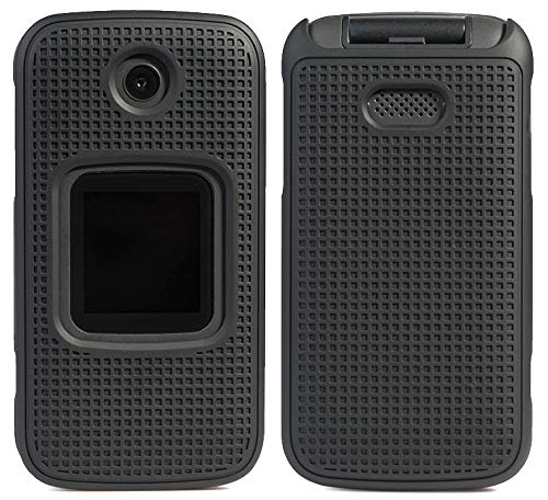 Nakedcellphone Case For Alcatel Smartflip/Go Flip 3, [Black] Protective Snap On Cover [Grid Texture] For Alcatel Go Flip 3, Alca