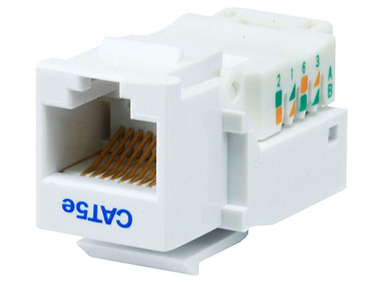 Monoprice Cat5E Rj 45 Toolless Keystone Jack In White
