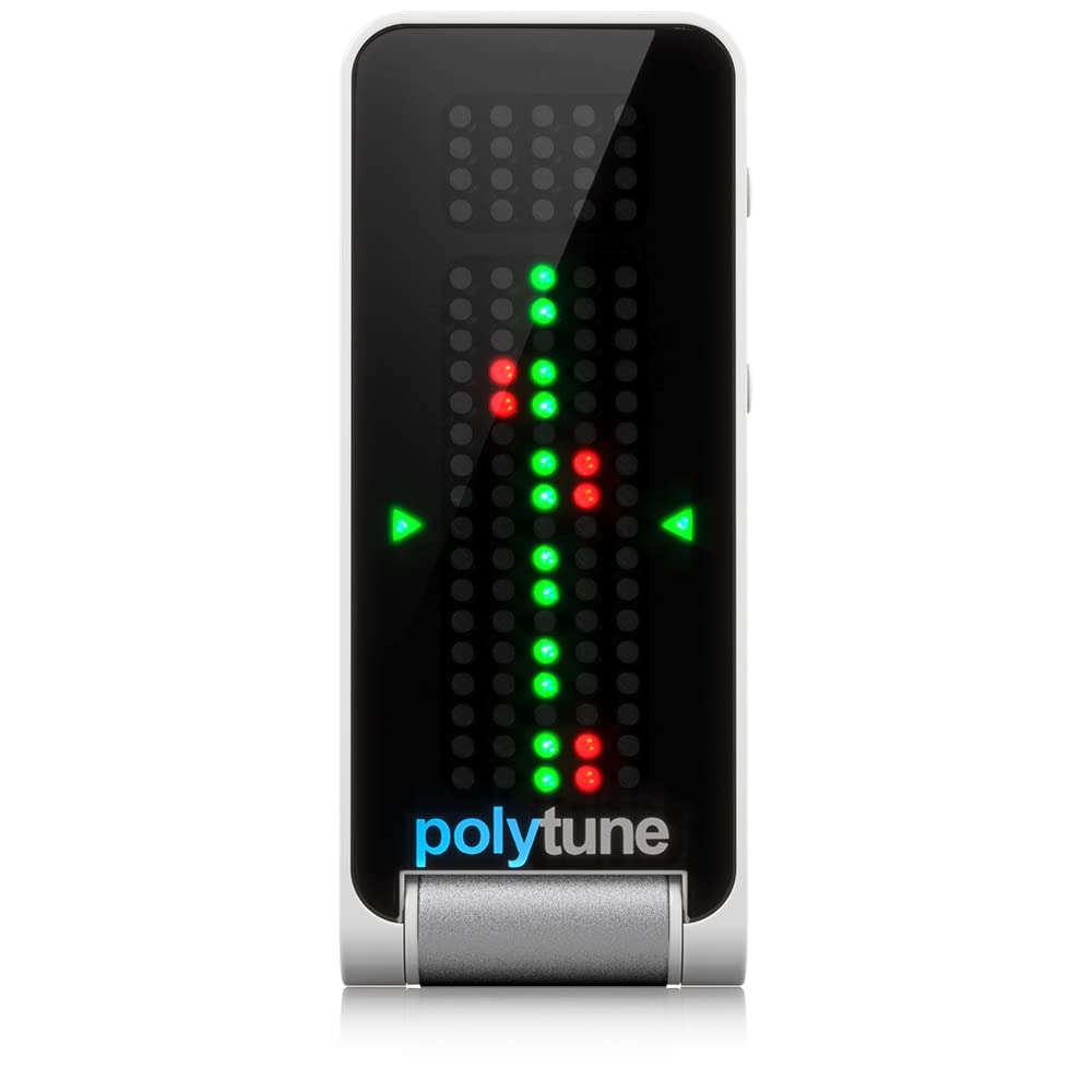 Tc Electronic Polytune Clip Clip On Tuner With Polyphonic, Strobe And Chromatic Modes And 108 Led Matrix Display For Ultimate Tu
