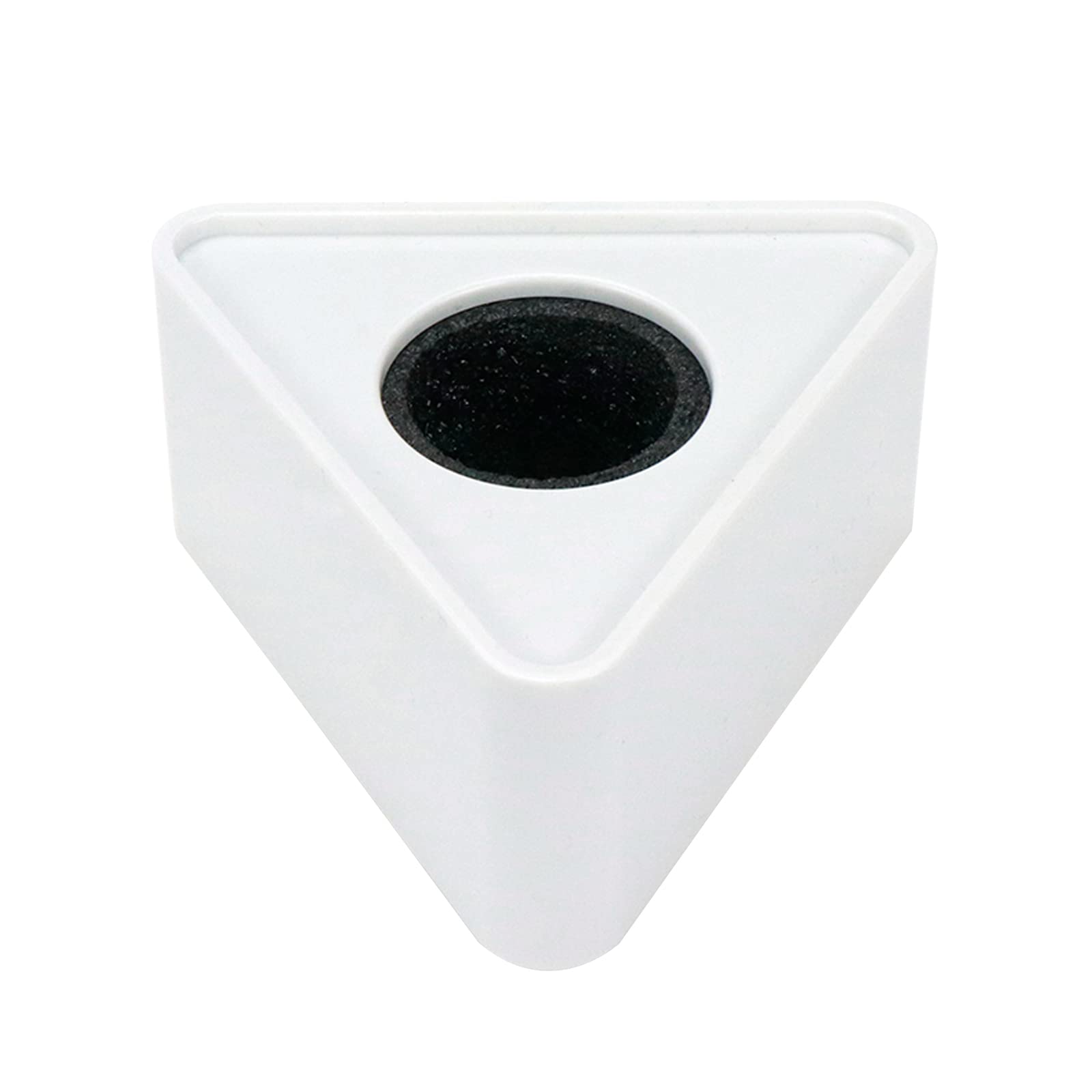 Dahszhi 2Pcs Triangular Microphone Stands,Microphone Triangular Interview Logo Flag Station,White