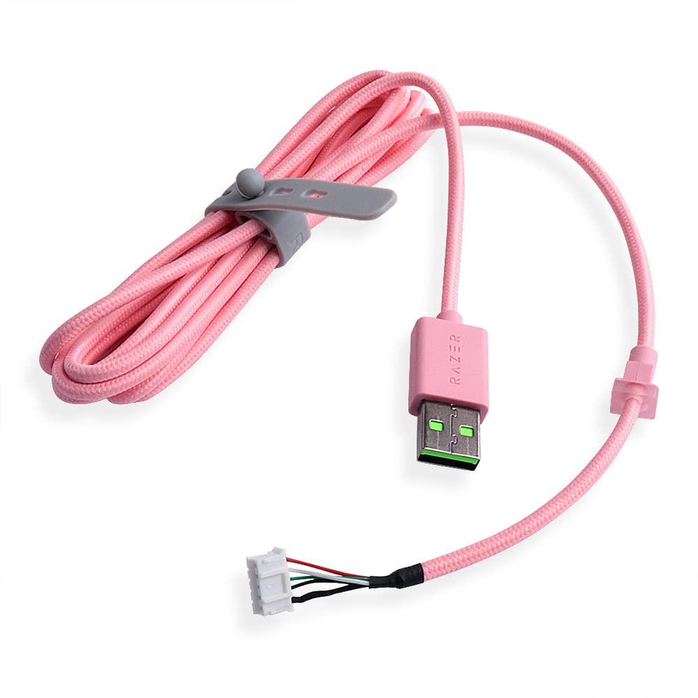 Huyun New Usb Wire Data Line/Audio Cable Replacement For Razer Kraken Kitty Edition/Ultimate Edition Headphone (Pink)