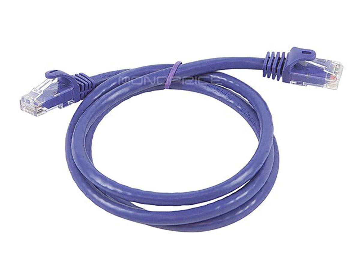 Monoprice Flexboot Cat6 Ethernet Patch Cable   Rj45, Stranded, 550Mhz, Utp, Pure Bare Copper Wire, 24Awg, 3 Feet, Purlple