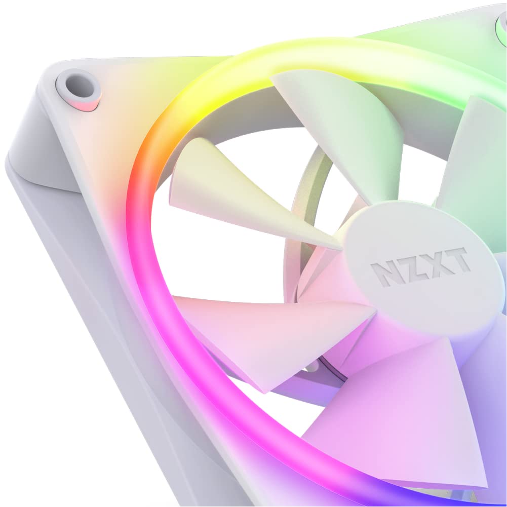 Nzxt F120 Rgb Fans   Rf R12Tf W1   Advanced Rgb Lighting Customization   Whisper Quiet Cooling   Triple (Rgb Fan & Controller In
