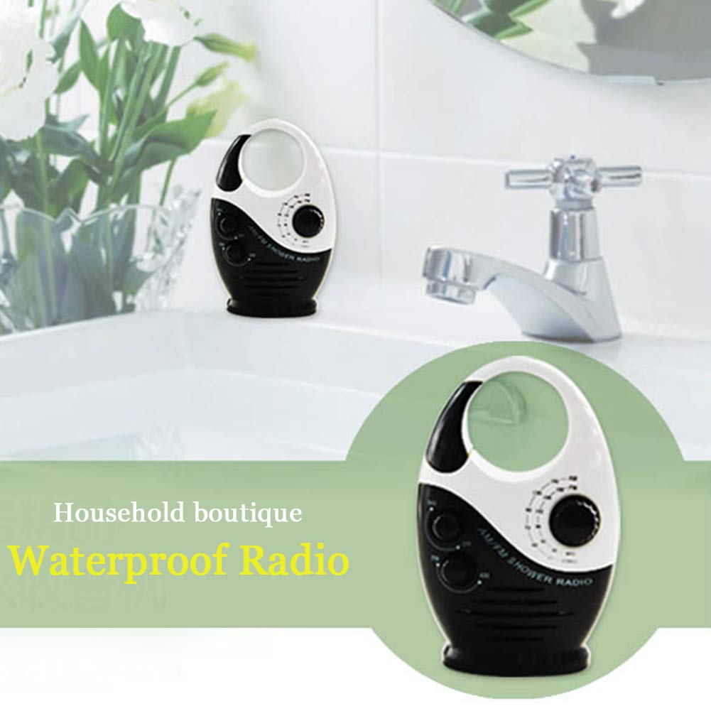 Shower Radio, Hanging Ipx4 Waterproof Shower Speaker Wireless Mini Portable Waterproof Battery Operated Shower Radio Speaker Am