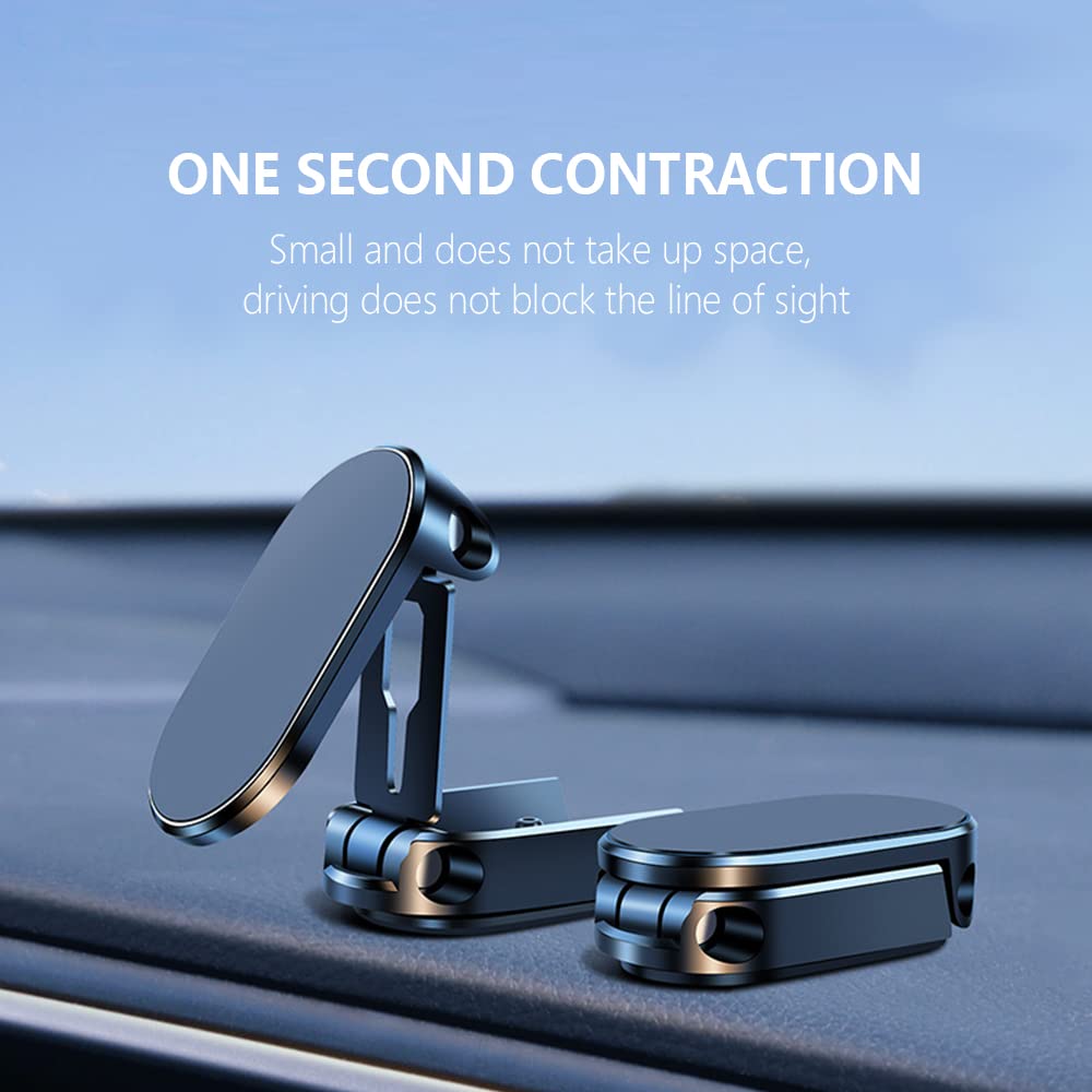 Magnetic Phone Holder For Car,Foldable Phone Mount Multi Functional 360