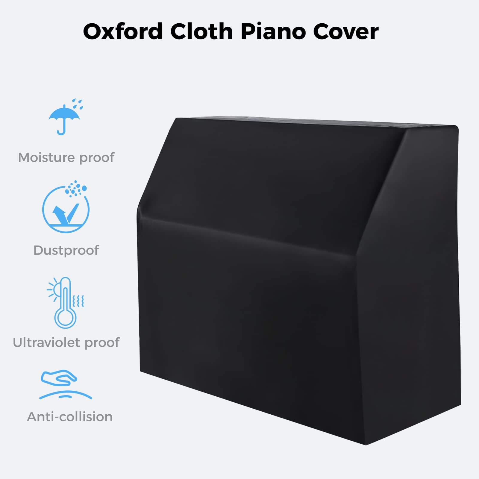 Upright Piano Cover, Piano Full Cover Dustproof Waterproof, Silver-Coated Oxford Fabric Piano Protective,Block Sunlight, Moistur