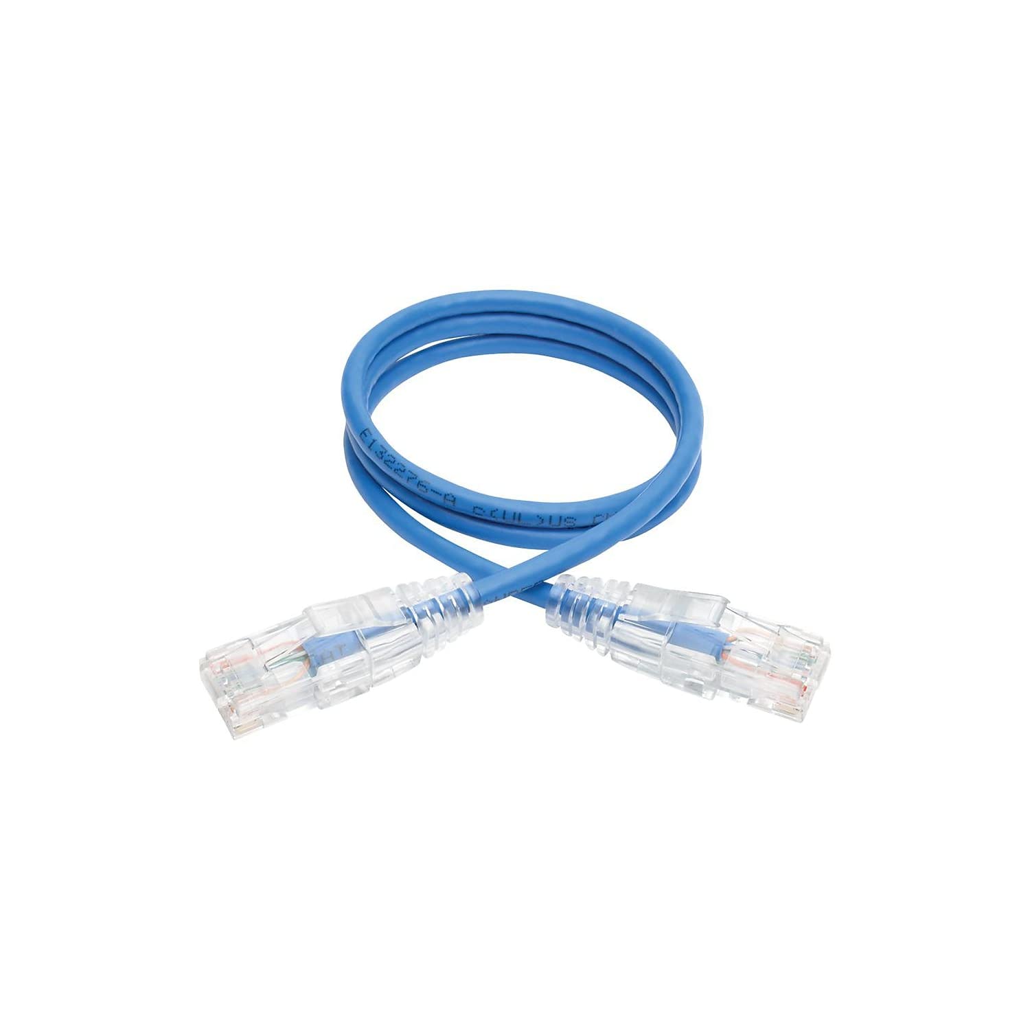Tripp Lite Cat6 Gigabit Snagless Molded Slim Utp Patch Cable Rj45 M/M, Blue, 2' (N201 S02 Bl)