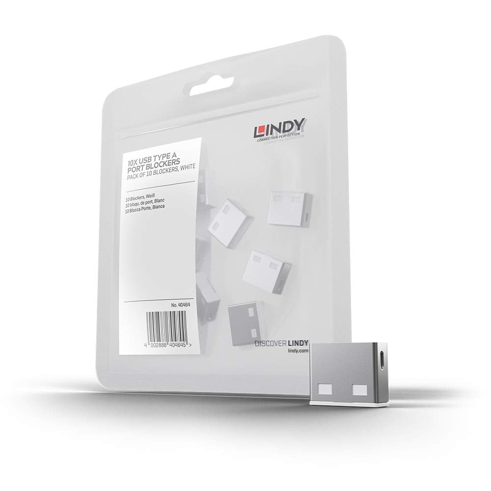 Lindy USB Port Blocker - Pack of 10 - White 40464