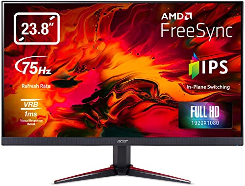 Acer Nitro Vg240Y Bmiix 23.8'' Full Hd (1920 X 1080) Ips Monitor With Amd Radeon Freesync Technology   1Ms Vrb | 75Hz Refresh | 