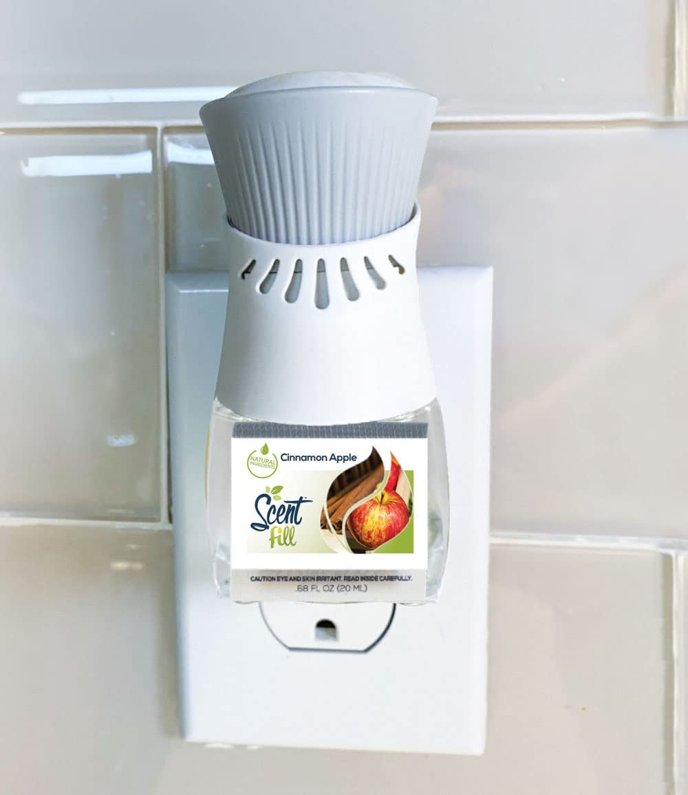 Scent Fill Cinnamon Apple Plug In Air Freshener, 4 Scented Oil Refills