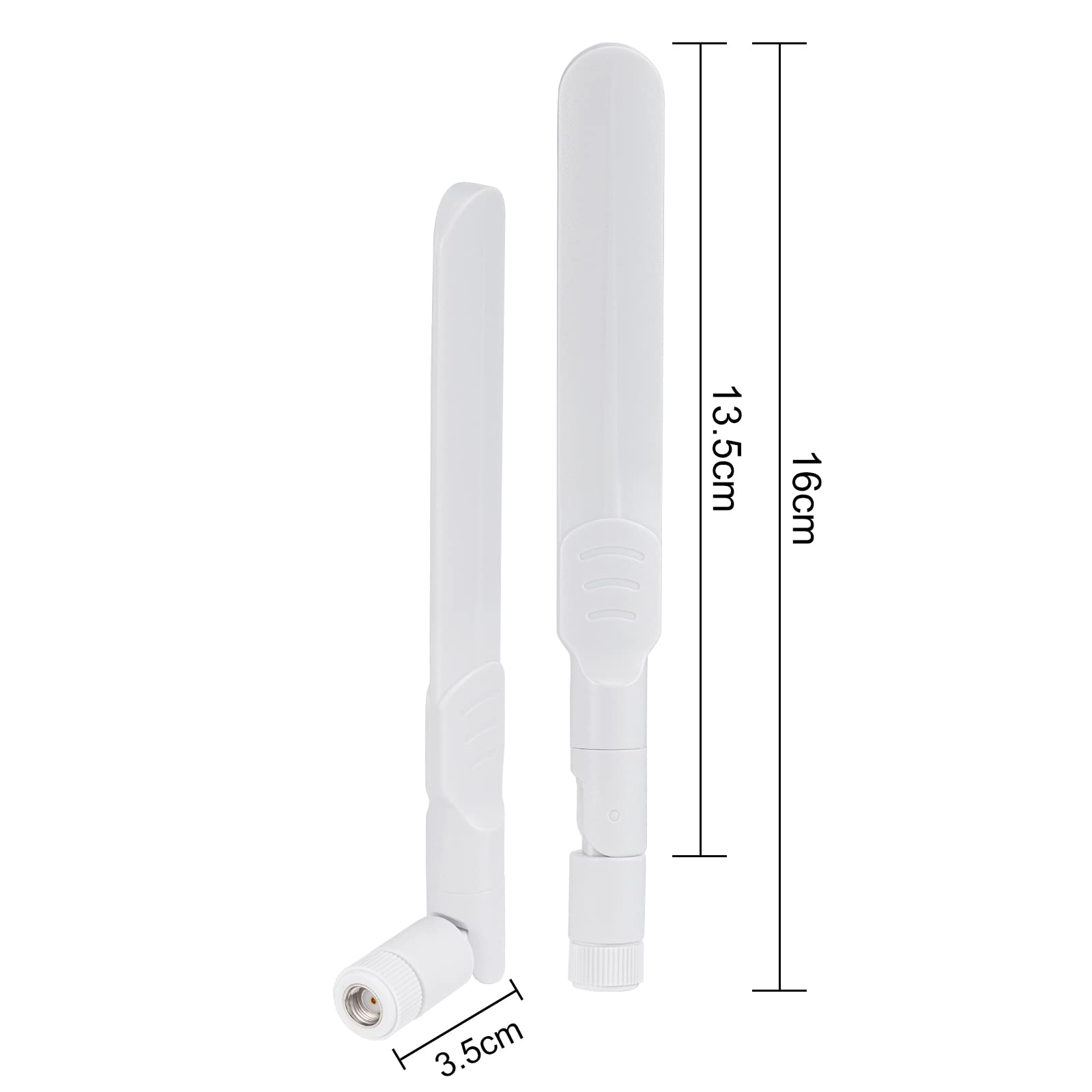 Bingfu Dual Band Wifi 2.4Ghz 5Ghz 5.8Ghz 8Dbi Mimo Rp Sma Male White Antenna (2 Pack) For Wifi Router Wireless Network Card Usb