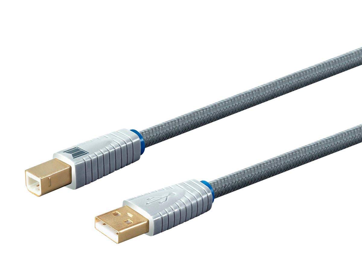 Monolith Usb Digital Audio Cable   Usb Type A To Usb Type B, Gold Plated Connectors, 22Awg, 2 Meter, Gray