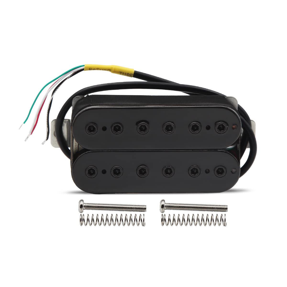 FLEOR Alnico 5 Bridge Pickup Double Coil Humbucker Pickups High Output 14-15K, Black