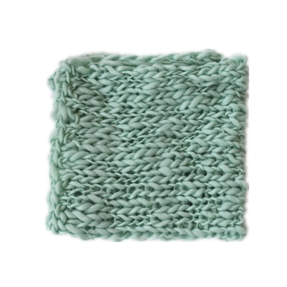 Coberllus Newborn Baby Photo Props Blanket Handmade Knitted Twist Wrap Posing Aid Backdrops For Boy Girls Photography Shoot (Lig