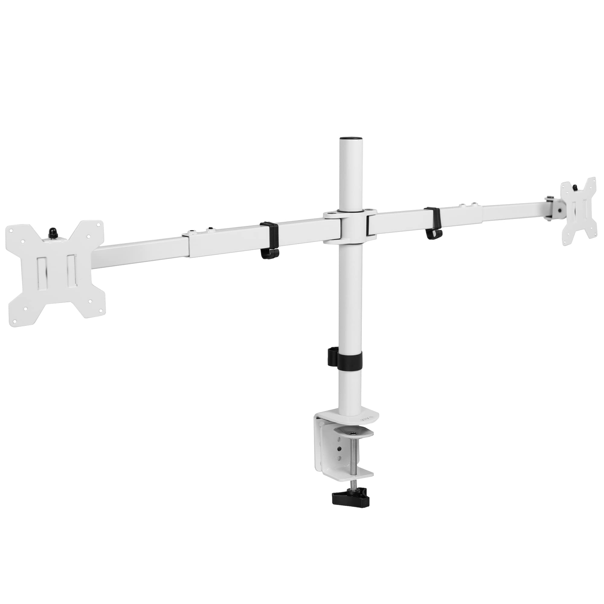 VIVO Premium Dual Ultra Wide LCD LED 27 to 38 inch Monitor Desk Mount, Heavy Duty, Adjustable Telescoping Arms, Flush Wall Setup, Fits 2 Screens, White, STAND TS38CW