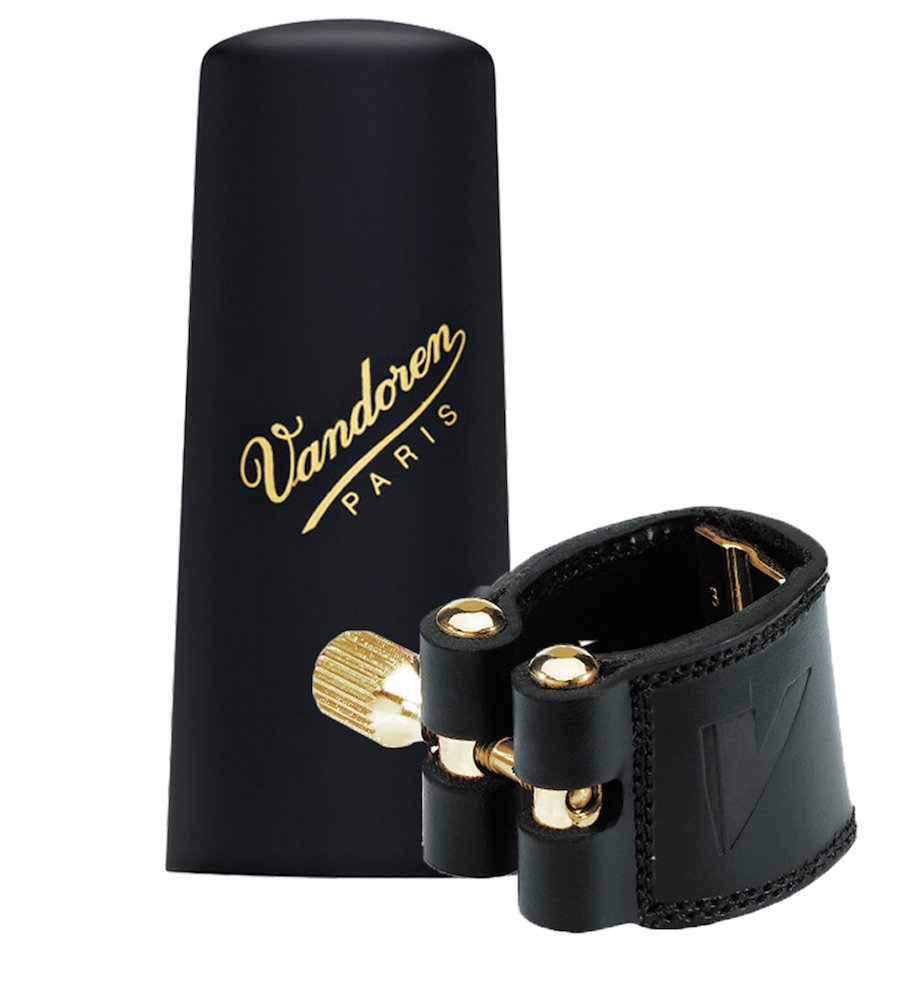 Vandoren LC26P Leather Ligature and Plastic Cap for Soprano Sax with 3 Interchangeable Pressure Plates