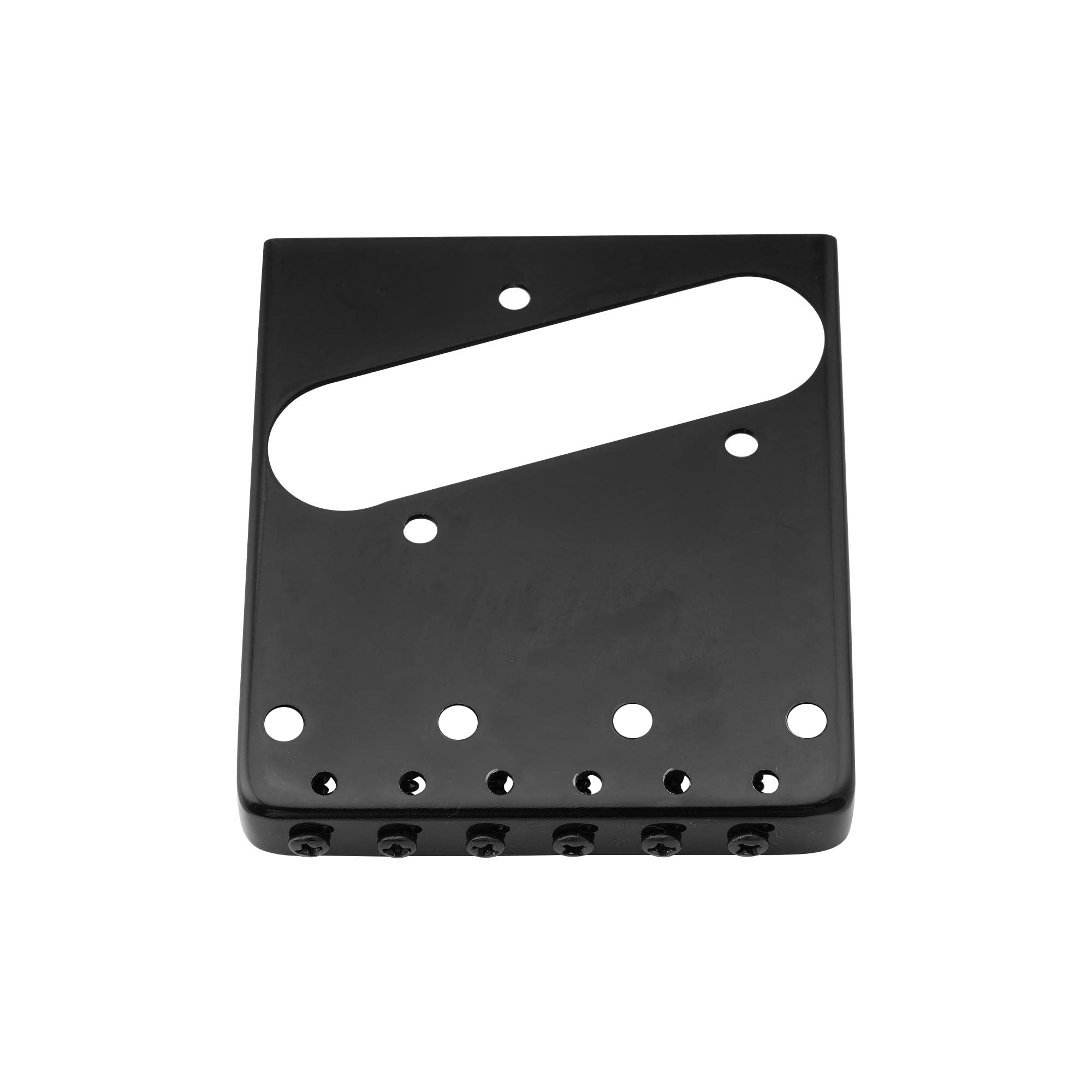 Musiclily Pro 54Mm Vintage Telecaster Bridge With Barrel Brass 6-Saddle For Squier And Import Tele Style Electric Guitar, Black