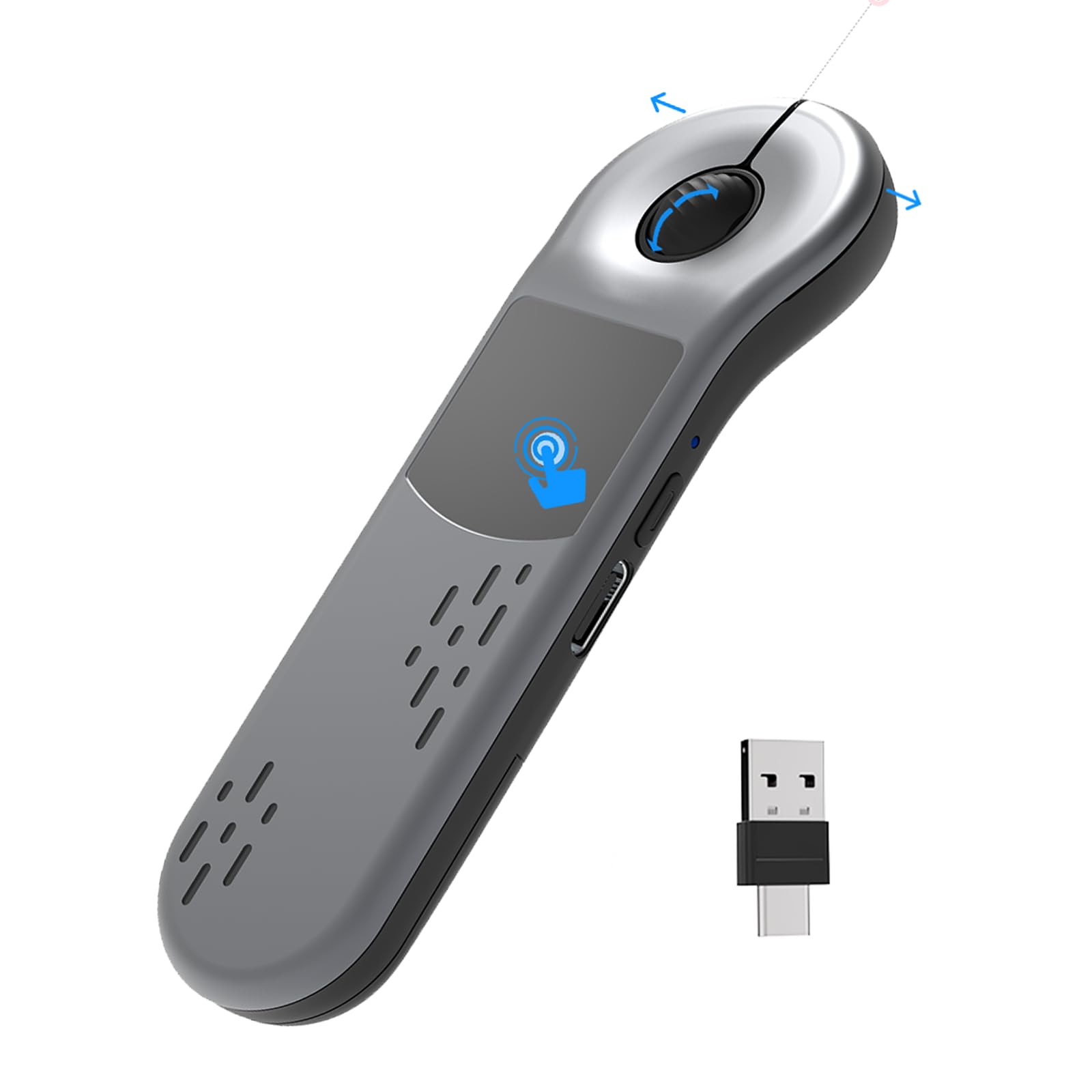 ZTYTO Air Mouse for PC/iOS/Android with Touchpad Rechargeable Wireless Presentation for PPT Pointer Bluetooth 2.4G Remote Contro