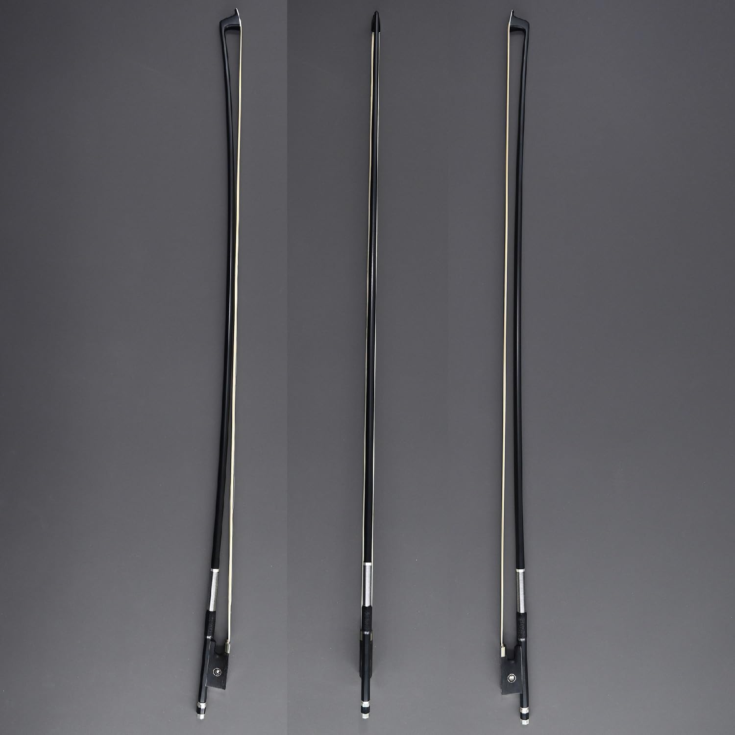 Carbon Fiber Violin Bow Half 1/2 Size Vingobow 100V Advanced Level 62Cm Parisian Eyes Ebony Frog Real Mongolian White Horse Hair