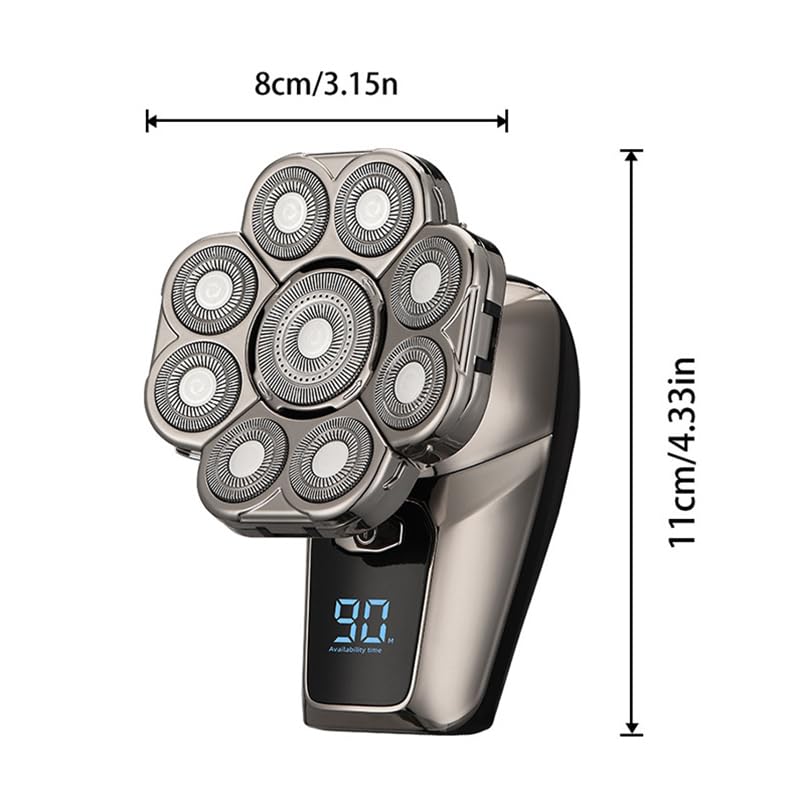 I Clean 9D Head Shavers For Bald Men, 6 In 1 Electric Razor, Waterproof Wet/Dry, Cordless Rechargeable, Led Display