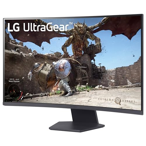 Lg 32Gs60Qc B Ultragear 32 Inch Curved Gaming Monitor Qhd (2560X1440) 180Hz 1Ms 1000R Amd Freesync Hdr10 Hdmix2 Displayport Blac