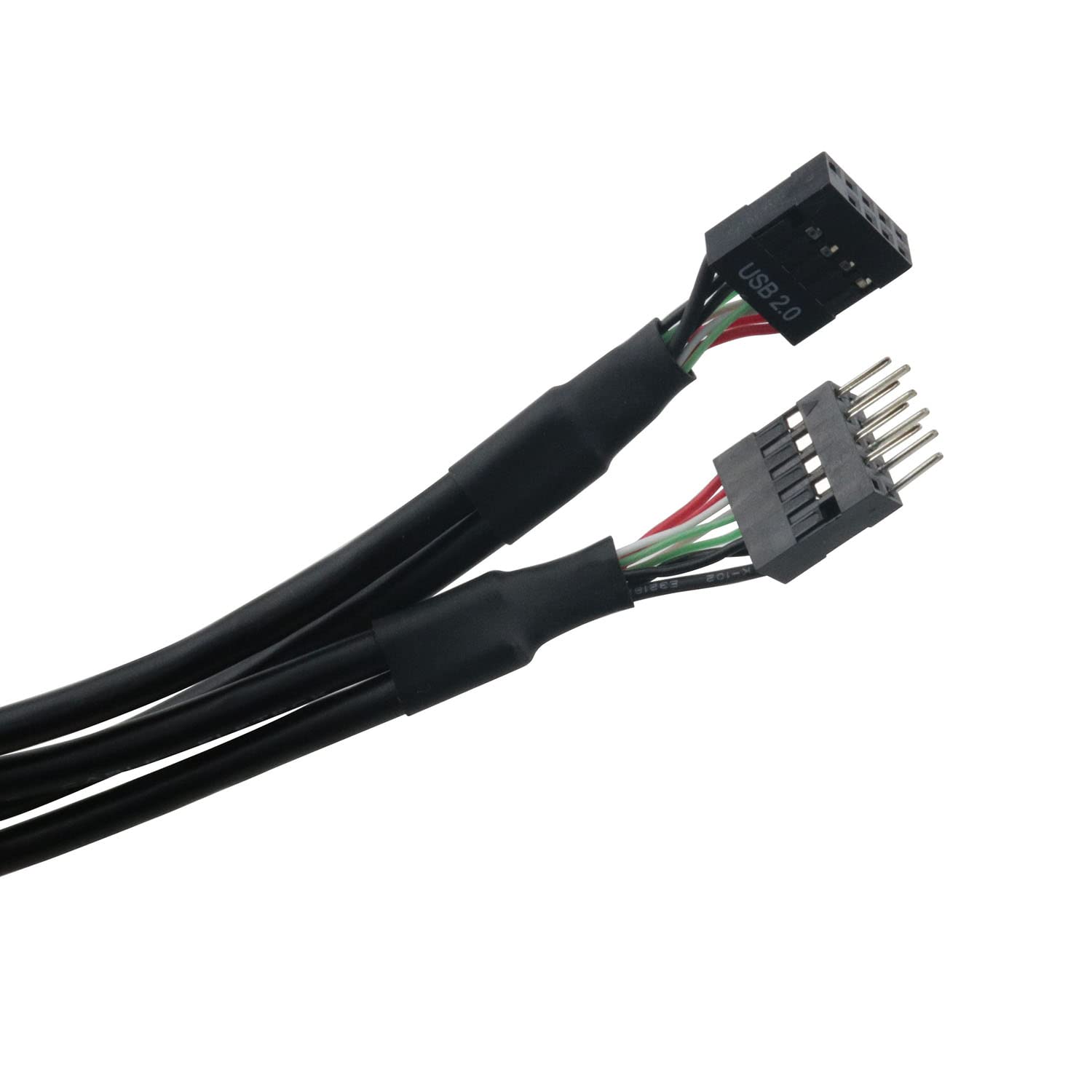 Yhxixi Black Usb 2.0 9 Pin Male To 9 Pin Female Adapter Cable 515Mm Usb2.0 9Pin M/F Multiplier Extension Cord Usb Header Extensi