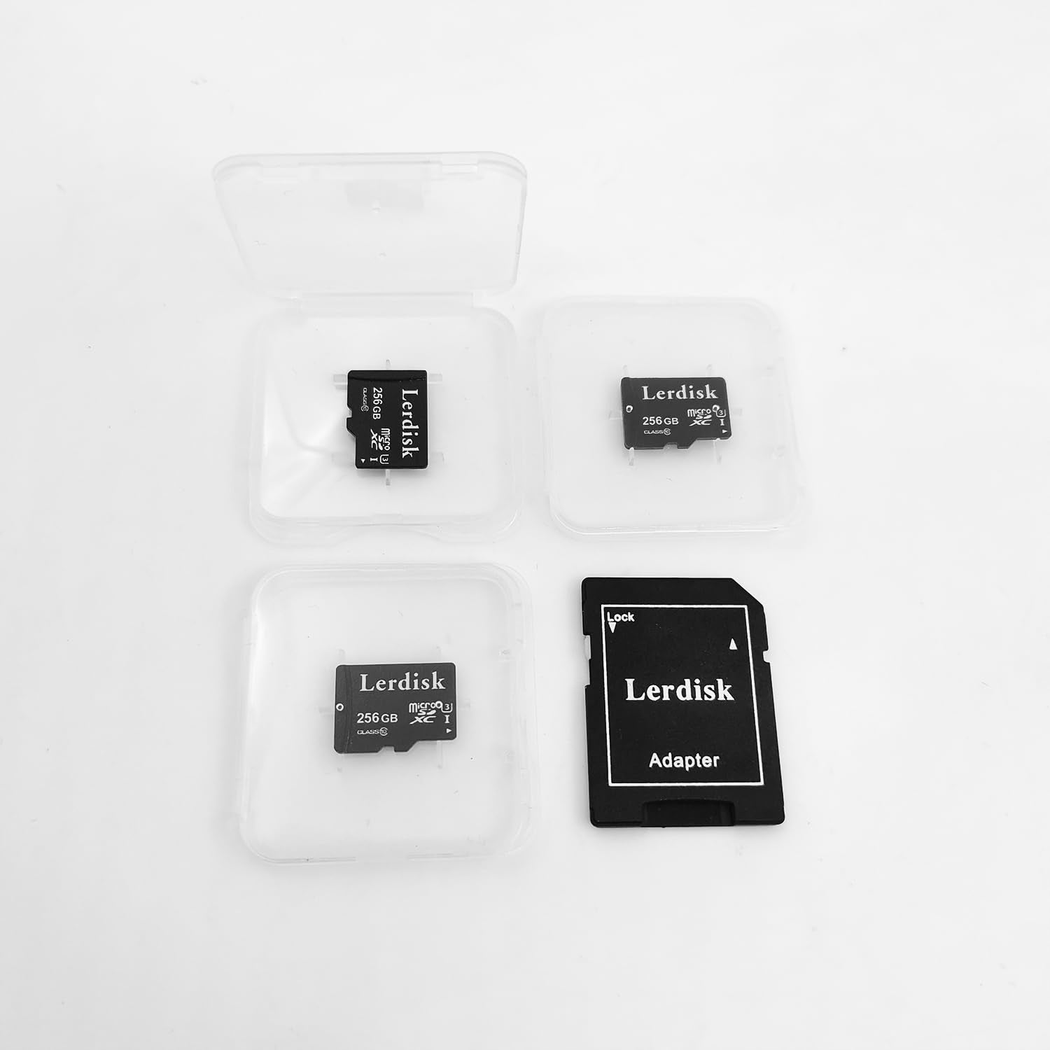Lerdisk Factory Wholesale Micro Sd Card 256Gb U3 Pack Of 3 In Bulk Microsdxc With Adapter Produced By Authorized Licencee(256Gb)