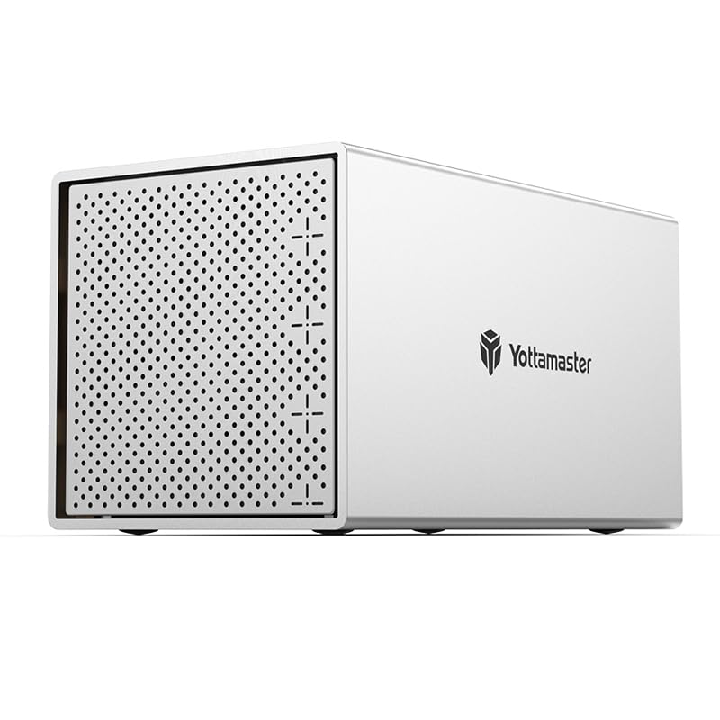 Yottamaster 4 Bay External Hard Drive Enclosure, Aluminum Usb C 3.5' Hdd Enclosure For 3.5 & 2.5 Inch Sata Hdd/Ssd, Support 72Tb(4X18Tb) Direct Attached Storage Das, Non Raid [Ps400C3]