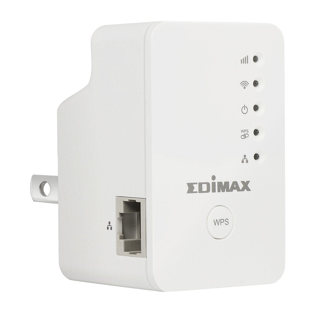Edimax Ew 7438Rpn Mini N300 Universal Wireless Wi Fi Range Extender/Wi Fi Repeater/Access Point/Wireless Bridge With Ethernet Port, Compact Wall Plug Design