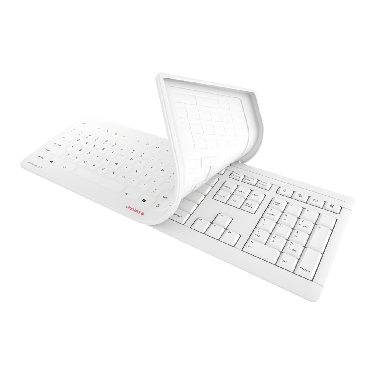 Cherry Stream Protect Wireless Keyboard For The Medical Industry Full Size Removable Cover For Hospital, Dentist, Cleanroom, Lab