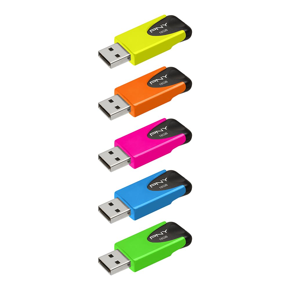 Pny 16Gb Attach   4 Usb 2.0 Flash Drive 5-Pack