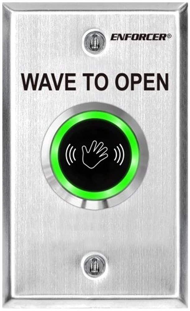 Seco-Larm SD-9263-KSQ Outdoor Wave-to-Open Sensor, Single-Gang with English Message; Adjustable Sensor Range Up to 7 (18cm); 1.2