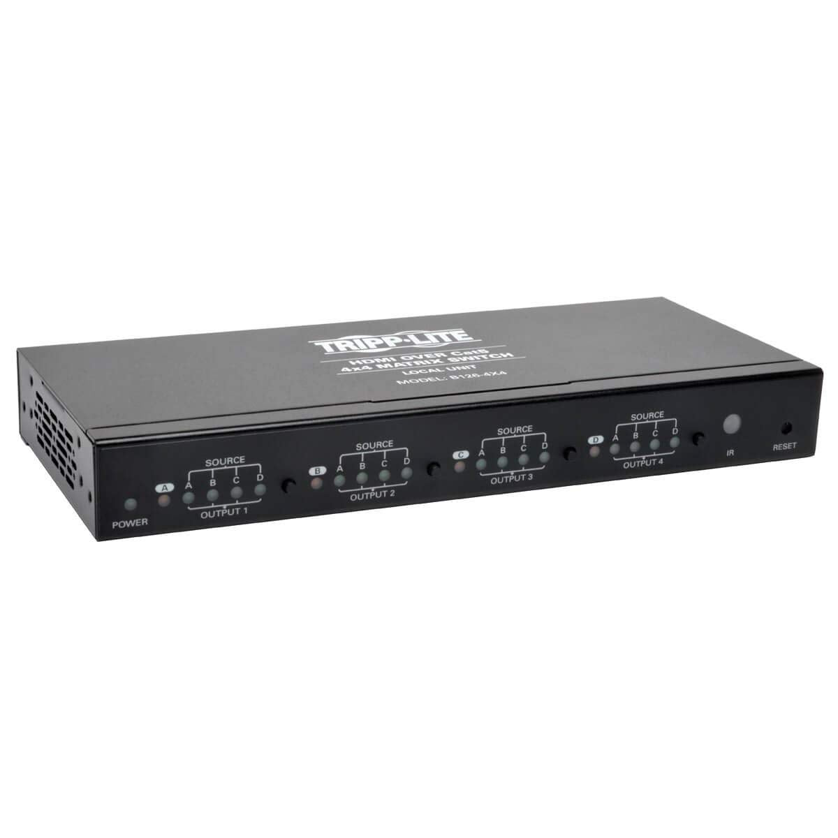 Tripp Lite 4x4 HDMI Over Cat5 / Cat6 Matrix Splitter Switch , Transmitter for Video and Audio, 1920x1200 1080p at 60Hz(B126-4X4)