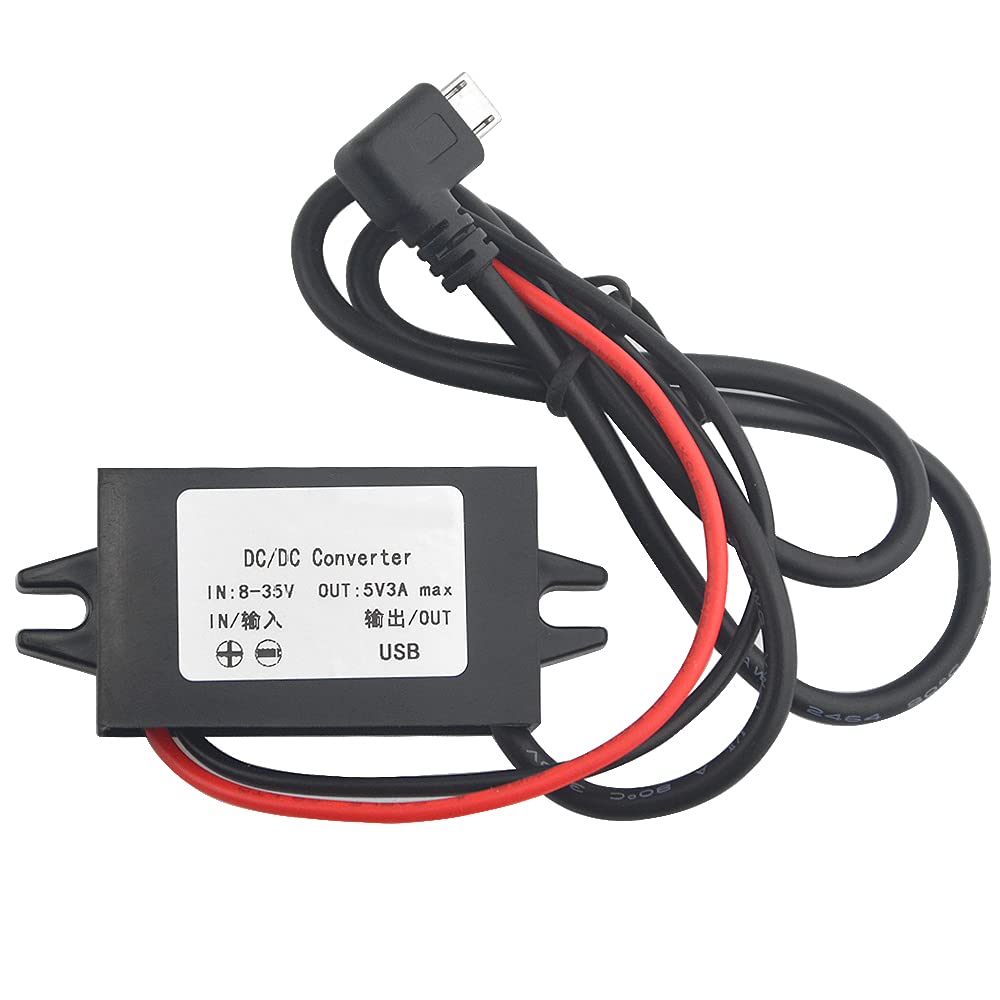 Xingyheng 2Pcs Dc Dc Buck Converter Module 3A 12V 24V To 5V Dc Power Converter With Micro Usb Connector (Right Angle Usb Interfa