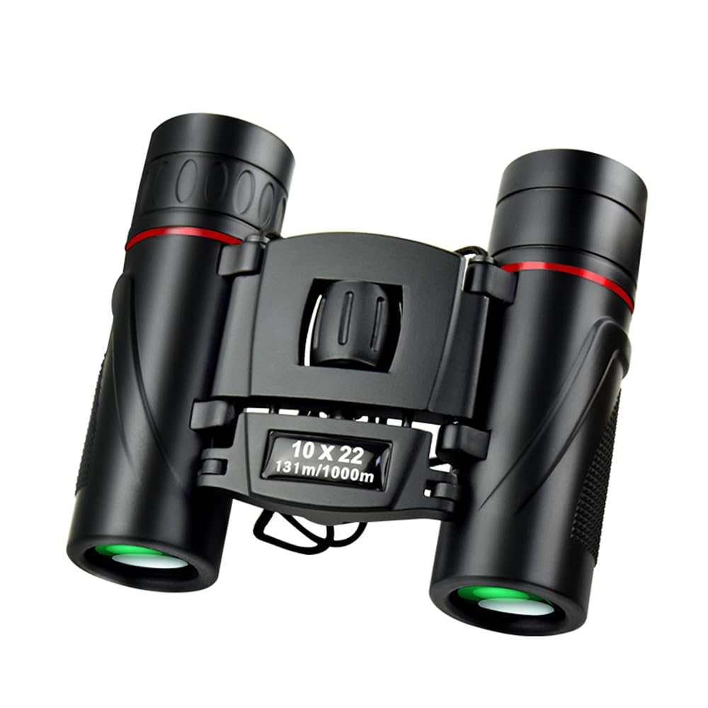 10x22 Pocket-Sized Compact Binoculars, Large Eyepiece Telescope, High Translucency Prism, Large Field of View, Easy Focus, 113m-