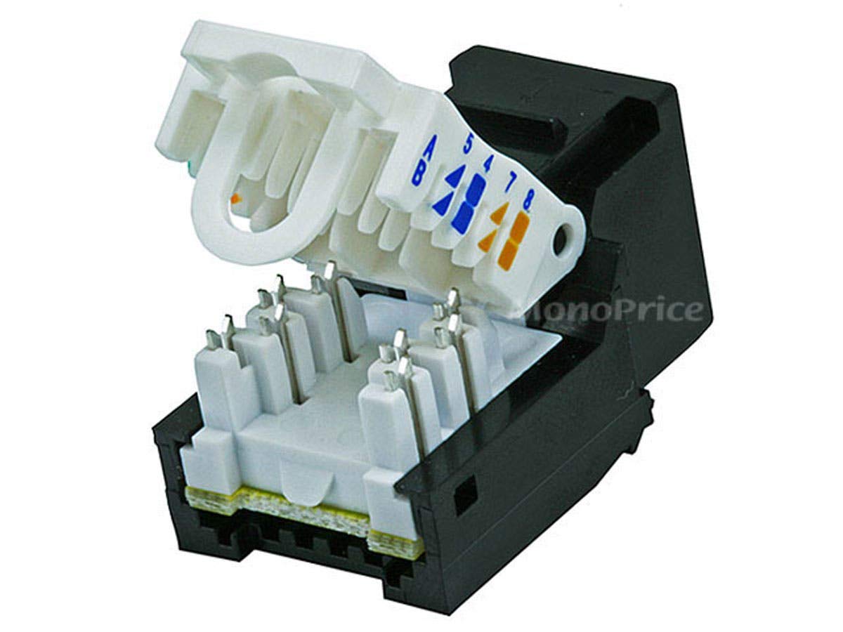 Monoprice Cat6 Rj 45 Toolless Keystone, Black (101039)