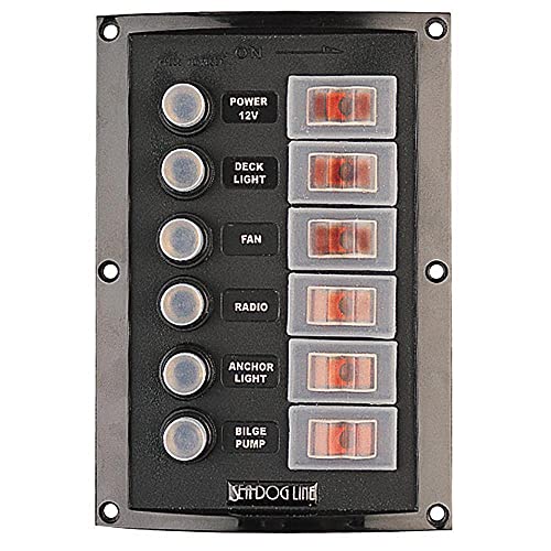 Sea Dog Splash Guard Circuit Breaker Panel   6 Circuit [424806 1]