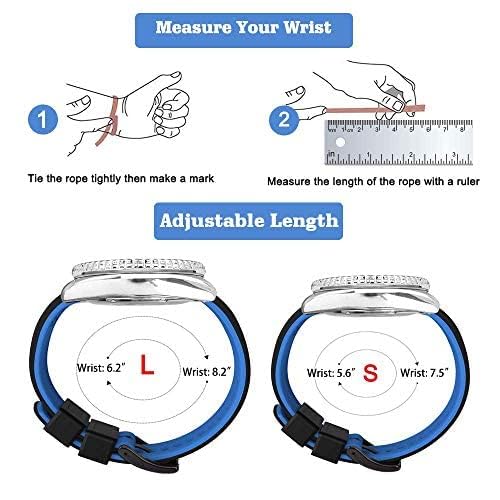 Ritche Christmas Gift 24Mm Silicone Watch Band Quick Release Rubber Watch Bands For Men Women   Black Top Blue Bottom Silver Buc
