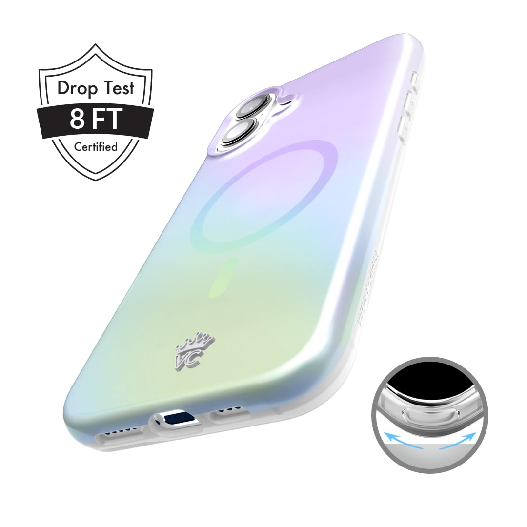Velvet Caviar For Iphone 16 Case Ombre [8Ft Drop Tested] Compatible With Magsafe   Cute Protective Phone Cases (Iridescent White