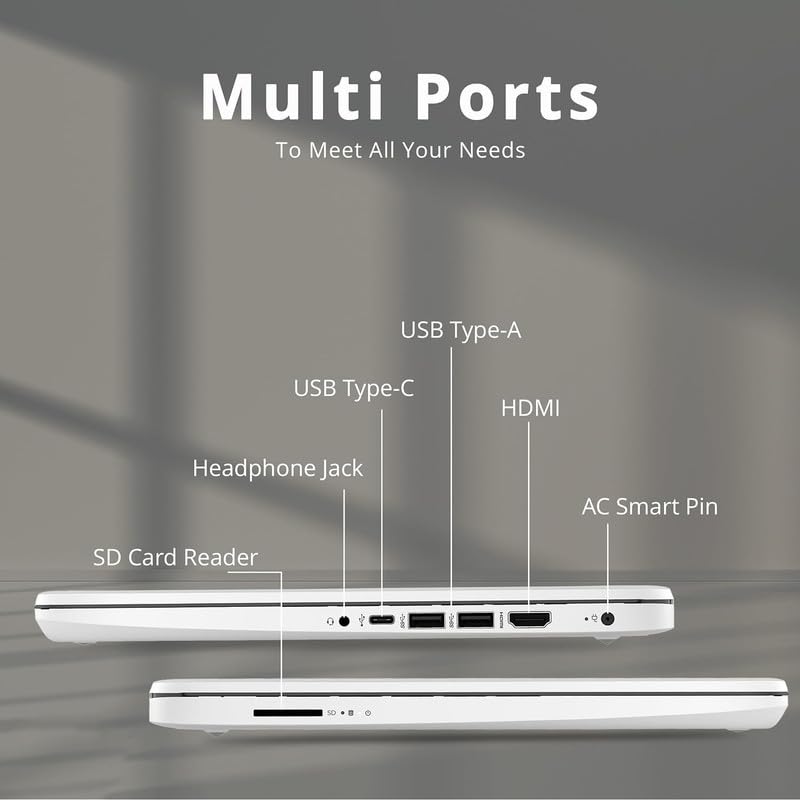 Hp 2024 Premium 14'' Micro Edge Portable Laptop Student Business, Intel Quad Core N4120, 8Gb Ram, 192Gb (64Gb Emmc+ 128Gb Card),