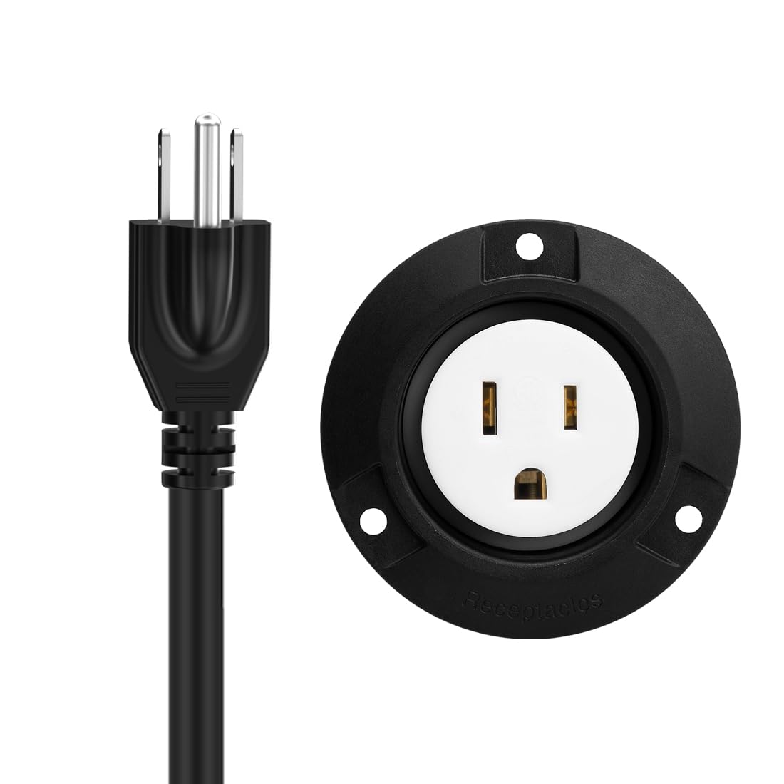 (1.6Feet) Waterproof 15Amp 125V Outdoor Power Outlet Extension Cord,Sjtw 14Awg,Nema 5 15R 15A Outlet Extension Cord