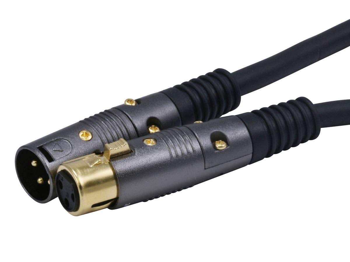 Monoprice Xlr Male To Xlr Female Cable   150 Feet   Black | 16Awg, Gold Plated   Premier Series