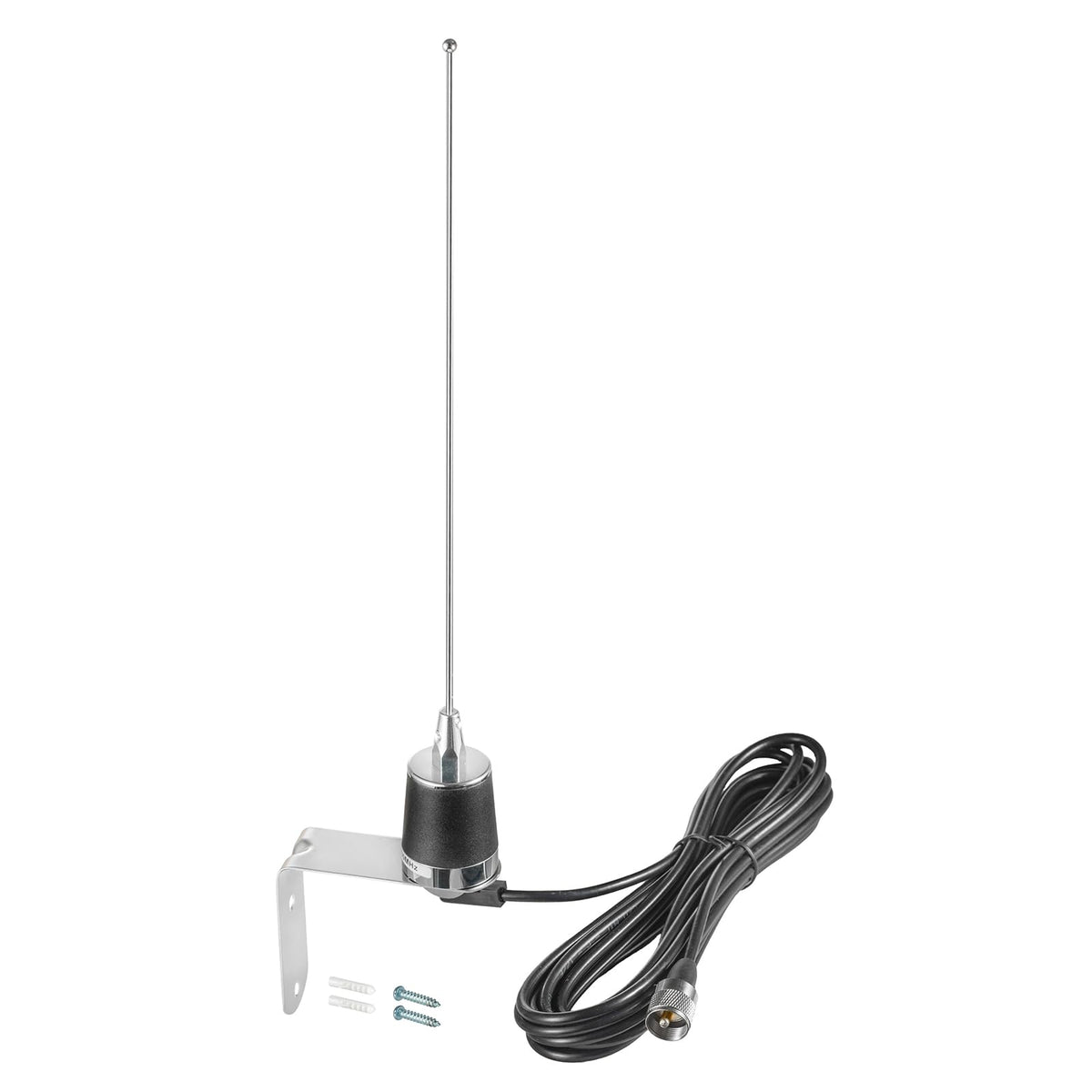 2 Meter & 70Cm Uhf Vhf Dual Band 144/430Mhz Nmo Mount Antenna With 16.5 Ft Uhf Pl259 Male Plug Kit For Trunk Vehicle Car Mobile