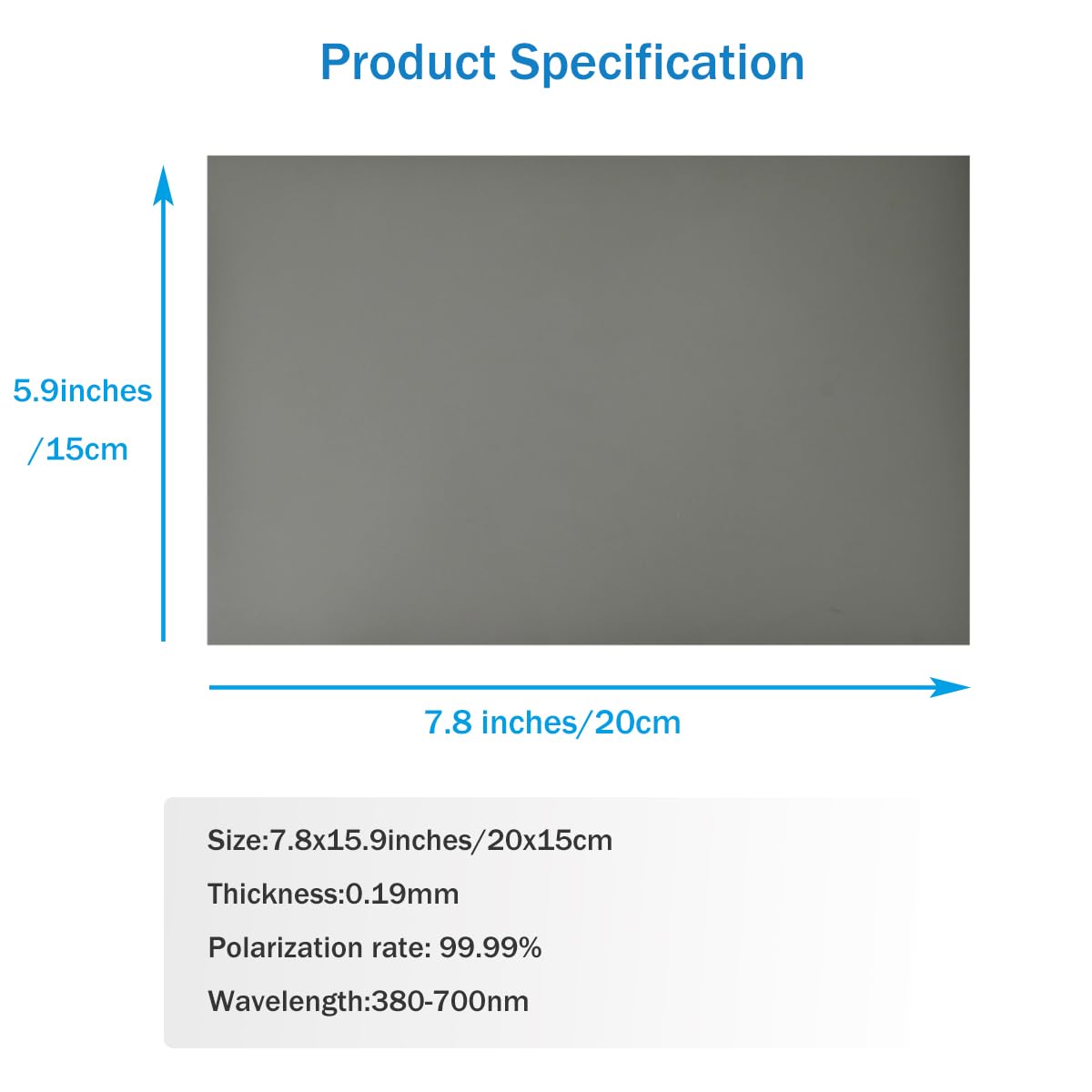 RENIAN Polarized Linear Film Sheet GEL-14 Non-Adhesive 20x15cm 3 Pack