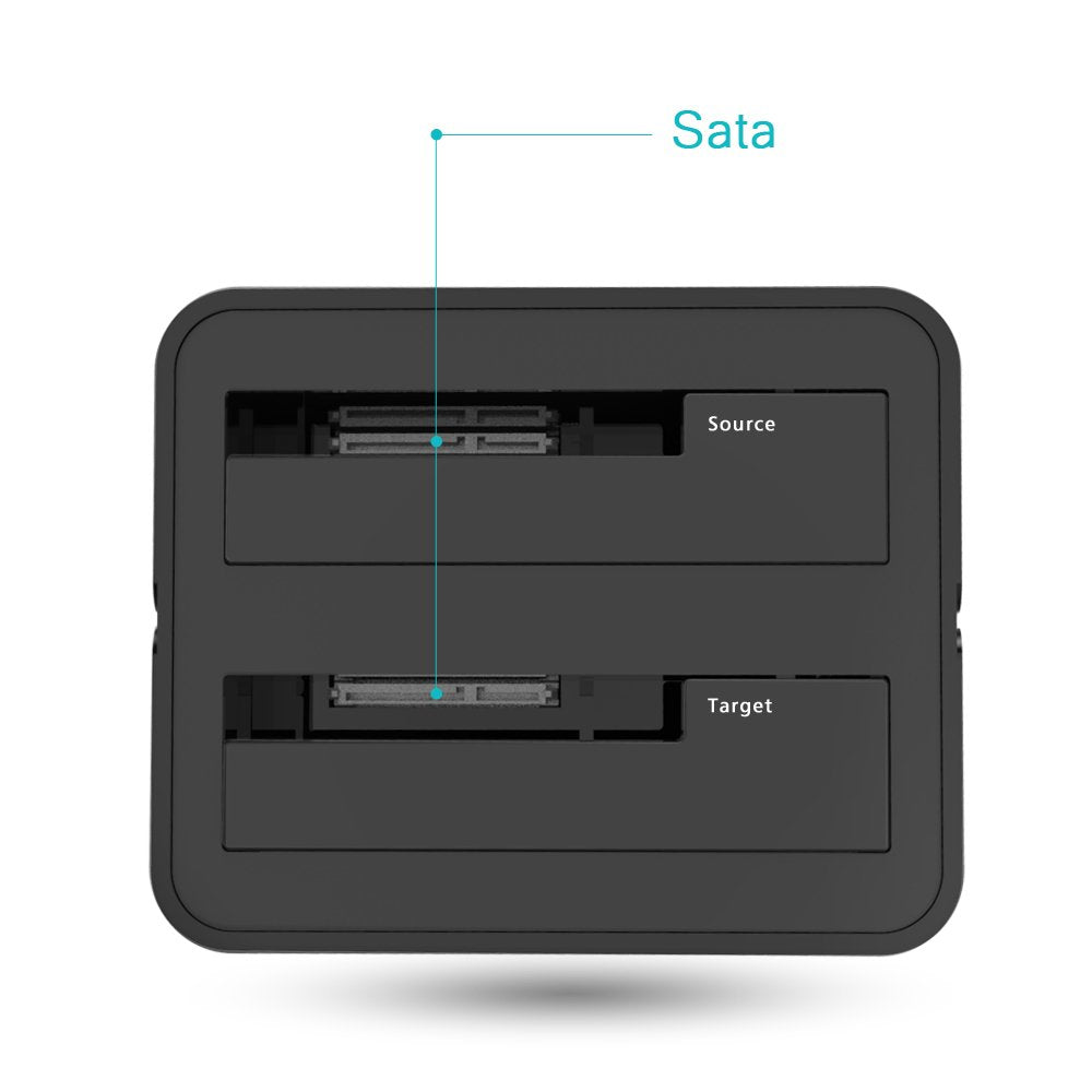 Wavlink Usb 3.0 And Usb C To Sata Dual Bay External Hard Drive Docking Station For 2.5/3.5 Inch Hdd/Ssd With Uasp (6Gbps), Support Offline Clone/Duplicator Function [16Tb X2 ] Black