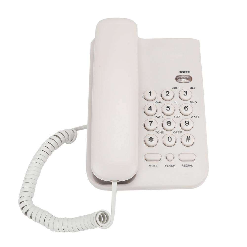 Landline Corded Telephone, T3026Cid Basic No Ac Power Required Landline Phone Wired Telephone For Hotel Home Office(White)